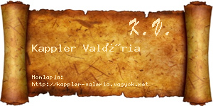 Kappler Valéria névjegykártya